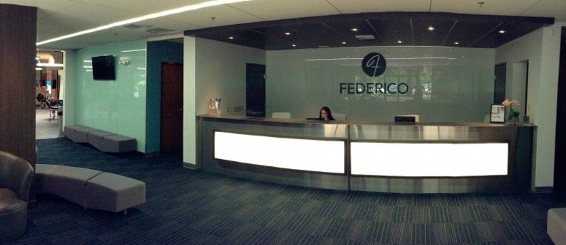 View of the front desk at Federico Beauty Institute 