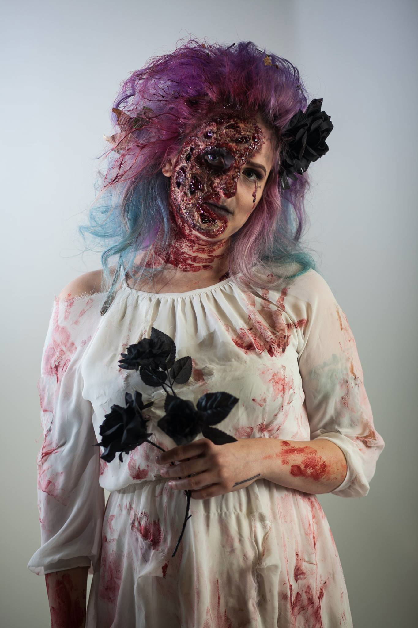 Zombie bride Halloween makeup