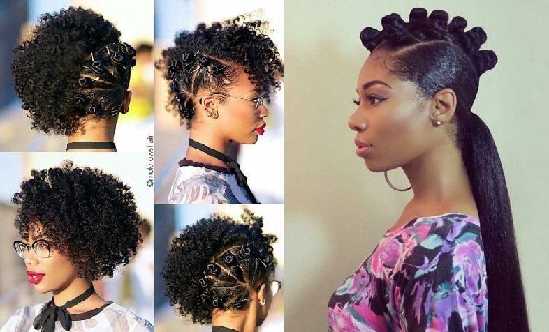 Collage of bantu knot styles.